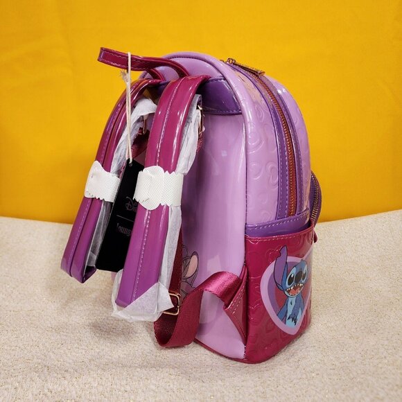Loungefly Disney Lilo & Stitch Angel & Stitch Heart Moving Mini Backpack NEW main image 10